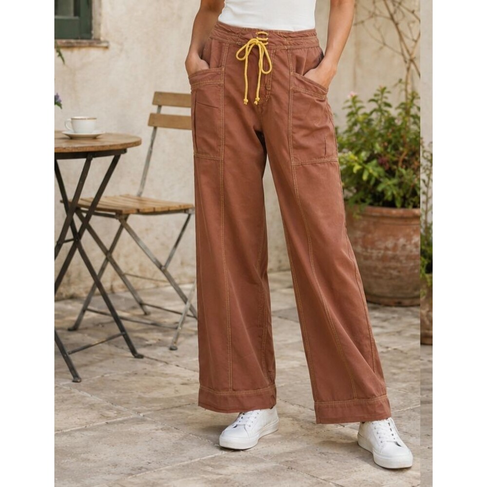 Free People We The Free Straight Leg Jeans Pants Brown Solid Cotton XS-0 288609